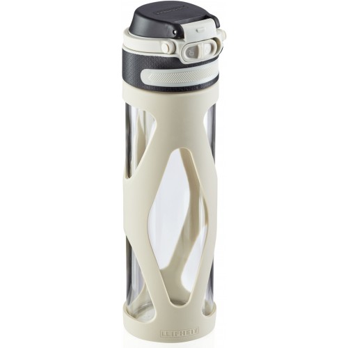 LEIFHEIT Cestovná sklenená fľaša so silikónovým návlekom 600 ml strieborná 03255